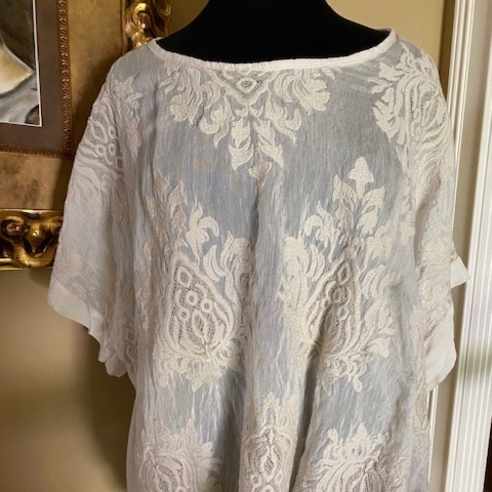 BOHO Embroidered Boutique Sheer Blouse